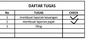 daftar tugas yang dicentang