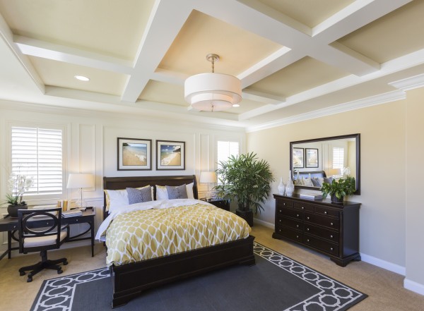 Dramatic Interior of A Beautiful Master Bedroom.